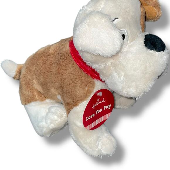 Hallmark Plush Dog Bulldog Love You Pup Stuffed Animal Nursery Decor Gift 8” - Picture 5 of 12